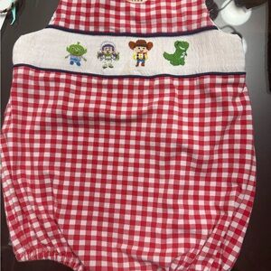 Kids Red Checkered Bubble with Toy Characters